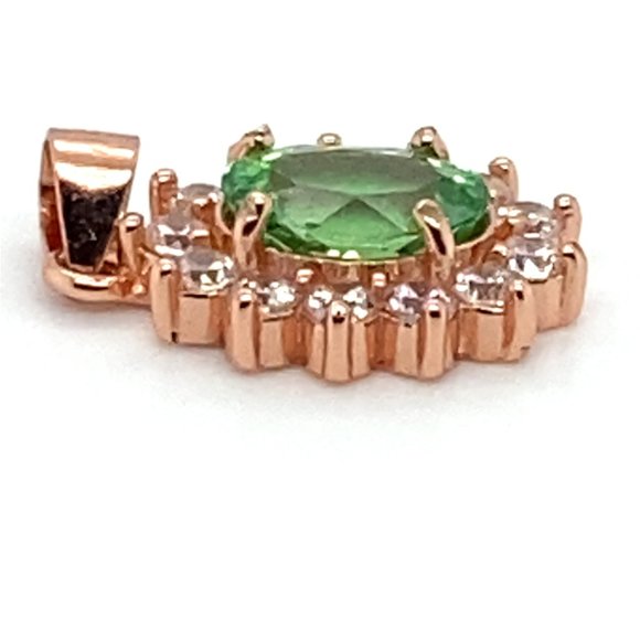 Tsavorite Garnet 1.22ct Rose Gold Finish Solid 925 Sterling Silver Pendant - Picture 7 of 8